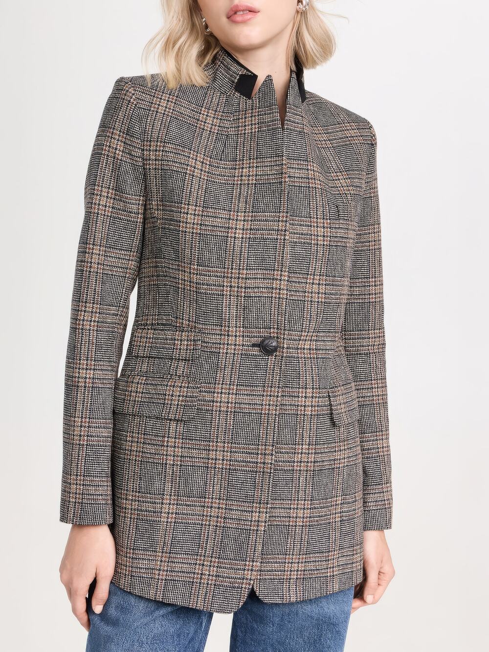 rag & bone Paloma Plaid Blazer Black Plaid Size 8 NWT $650